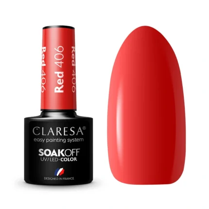 Claresa Lakier hybrydowy RED 406, 5g