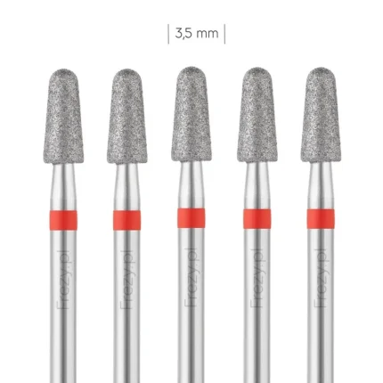 (Premium) Zestaw frezów Stożek zaok. 3,5 mm Delikatny - 5 szt.