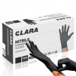 Rękawiczki nitrylowe CLARA, czarne - rozmiar M, 100 szt.