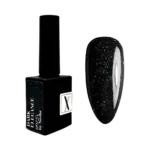 XNAIL Lakier Hybrydowy Dark Elegance 09/25 - czarny kryjący z drobinkami, 10 ml