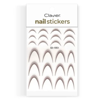 Naklejki samoprzylepne na paznokcie, French Ombre biały, SD-1951, szary
