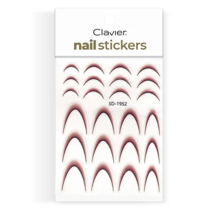 Naklejki samoprzylepne na paznokcie, French Ombre biały, SD-1952, bordo