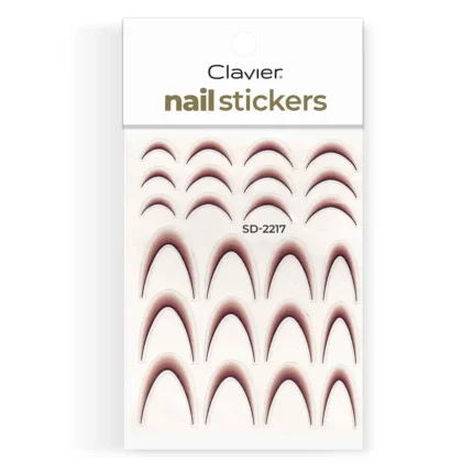 Naklejki samoprzylepne na paznokcie, French Ombre złoty, SD-2217, bordo