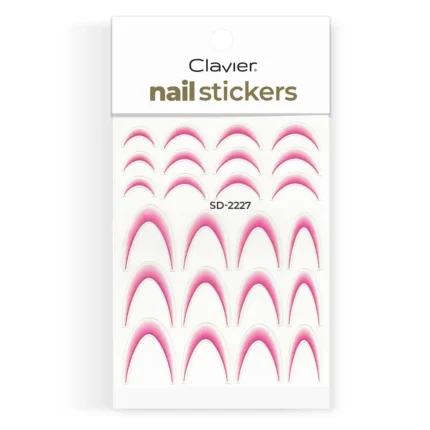 Naklejki samoprzylepne na paznokcie, French Ombre srebrne , SD-2227, jasny róż