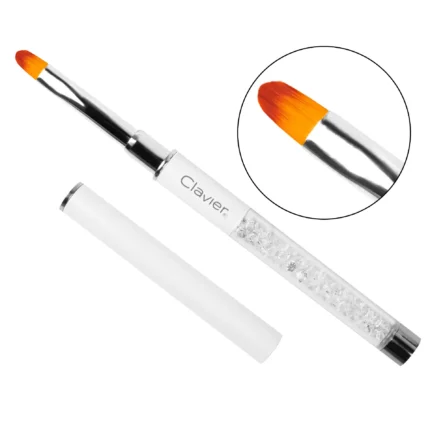 Pędzelek Do Żelu z Cyrkoniami , do paznokci, manicure #4 KRYSZTAŁKI – Perłowy