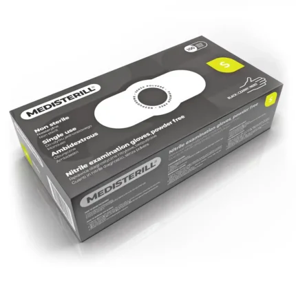 Rękawiczki ochronne Medisterill nitrylowe, bezpudrowe, 100szt. rozmiar S, black
